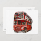 Old Red London Bus Postkarte (Vorne/Hinten)