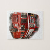Old Red London Bus Puzzle (Horizontal)