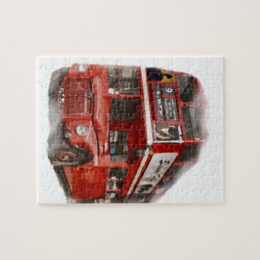 Old Red London Bus Puzzle (Horizontal)