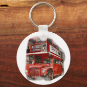 Old Red London Bus Schlüsselanhänger (Vorderseite)