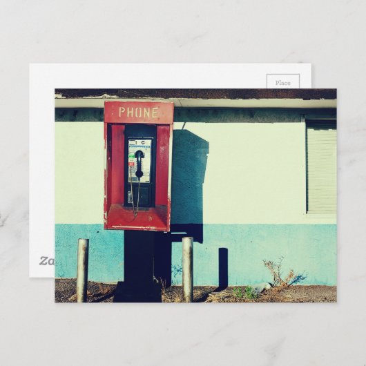 Old Red Telefone Box Postkarte (Vorne/Hinten)