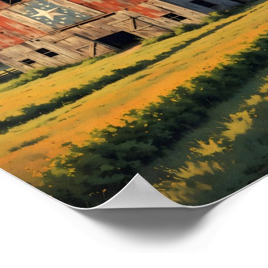 Old Red Texas Barn Digital Poster (Ecke)