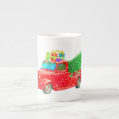 Old Red Truck and Christmas Tree Tasse (Vorderseite)