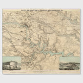 Old Richmond to Petersburg VA Zivil War Map (1864) Geschenkpapier (Flach)