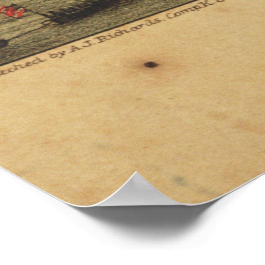 Old Roanoke Island Burnside Expedition Map (1862) Poster (Ecke)