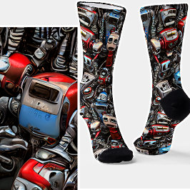 Old Robot Junkyard Industrial Technology Grunge Socken