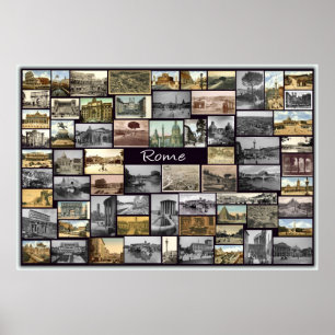 Old Rome Collage Poster