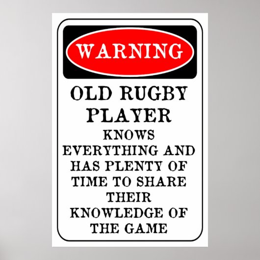 Old Rugby Player Poster (Vorne)