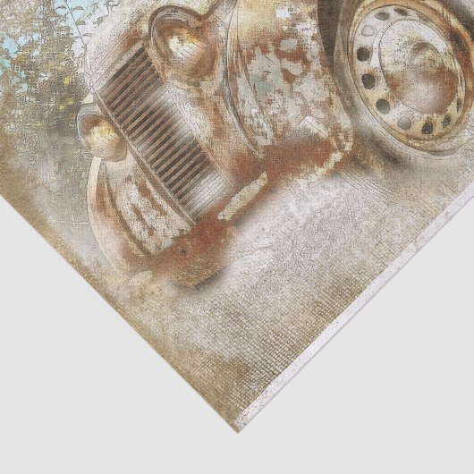 Old Rusted Renault Juvaquatre Van Decoupage Seidenpapier (Ausschnitt)