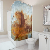 Old rusted steel plate, old zinc plate texture an Duschvorhang (Beispiel)