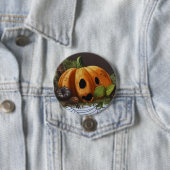 Old Rustic Pumpkin Spook Halloween-Party Button (Beispiel)