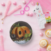 Old Rustic Pumpkin Spook Halloween-Party Pappteller (Party)