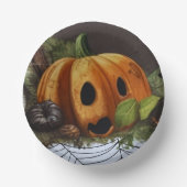 Old Rustic Pumpkin Spook Halloween-Party Pappteller (Vorderseite)