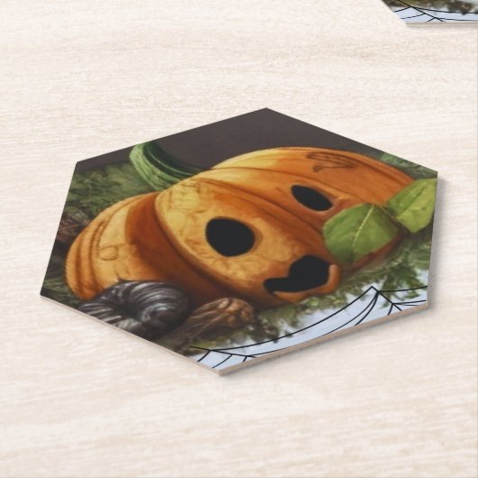 Old Rustic Pumpkin Spook Halloween-Party Untersetzer (angewinkelt)