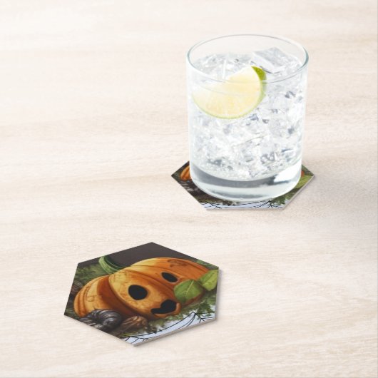 Old Rustic Pumpkin Spook Halloween-Party Untersetzer (Vor Ort)