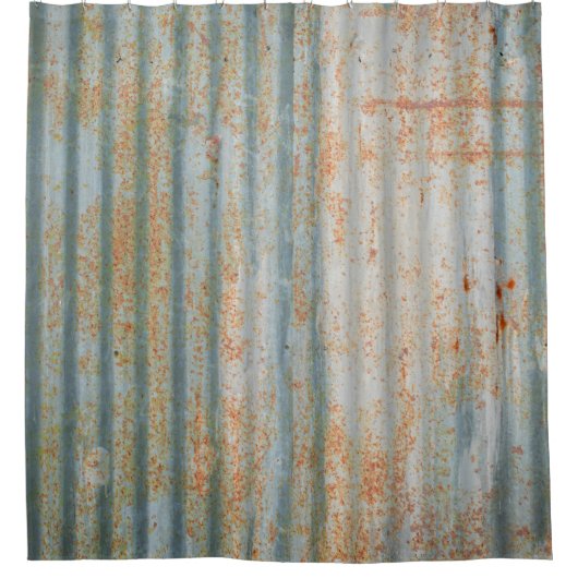 Old rusty steel wall. Old rusty steel wall texture Duschvorhang (Vorderseite)
