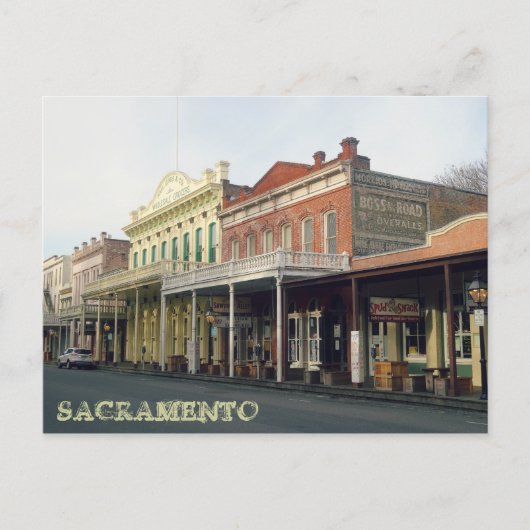 Old Sacramento District Travel Foto Postkarte (Vorderseite)