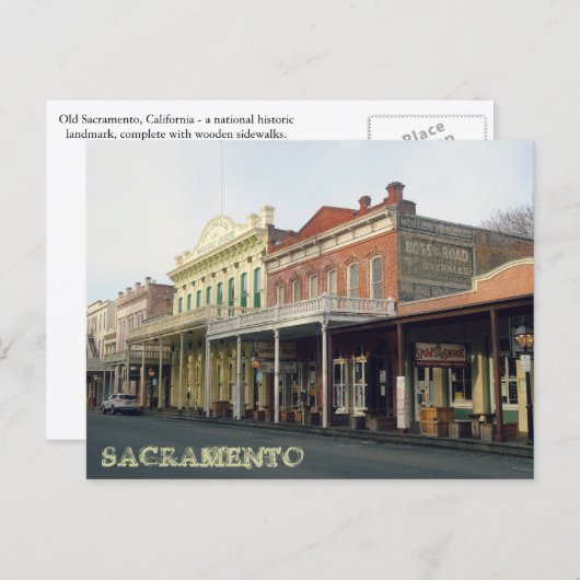 Old Sacramento District Travel Foto Postkarte (Vorne/Hinten)