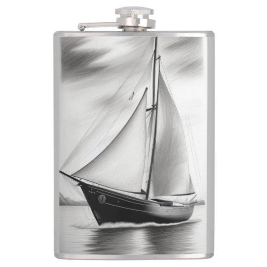 Old Sailboat Flachmann (Vorderseite)