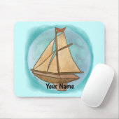 Old Sailboat individuelle Name Mouse Pad Mousepad (Mit Mouse)
