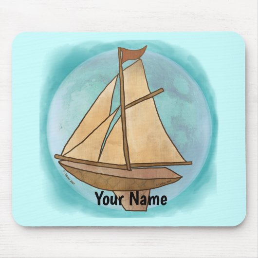 Old Sailboat individuelle Name Mouse Pad Mousepad (Vorne)