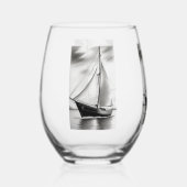 Old Sailboat Weinglas Ohne Stiel (Vorderseite)