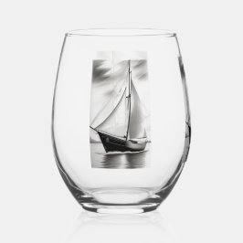 Old Sailboat Weinglas Ohne Stiel