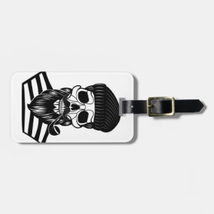 Old Sailor Skull Gepäckträger mit Lederband Gepäckanhänger