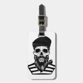 Old Sailor Skull Gepäckträger mit Lederband Gepäckanhänger (Vorderseite vertikal)