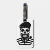 Old Sailor Skull Gepäckträger mit Lederband Gepäckanhänger (Rückseite vertikal)
