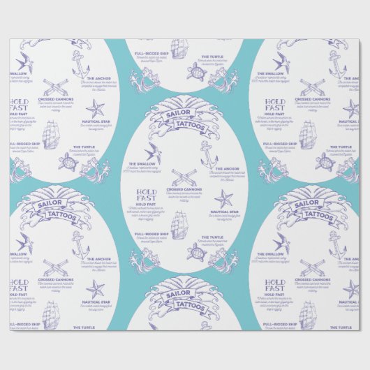 Old Sailor Tattoo Meanings Illustrierte Geschenkwr Geschenkpapier (Flach)
