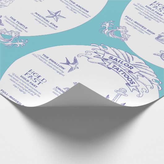 Old Sailor Tattoo Meanings Illustrierte Geschenkwr Geschenkpapier (Ecke)