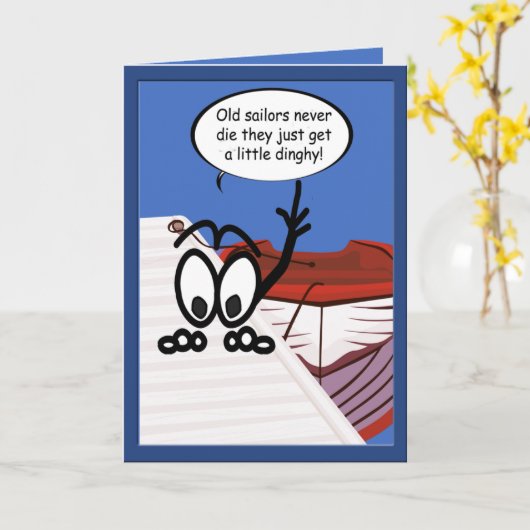 Old Sailors Dinghy Funny Custom Grußkarte Karte (Gelbe Blume)