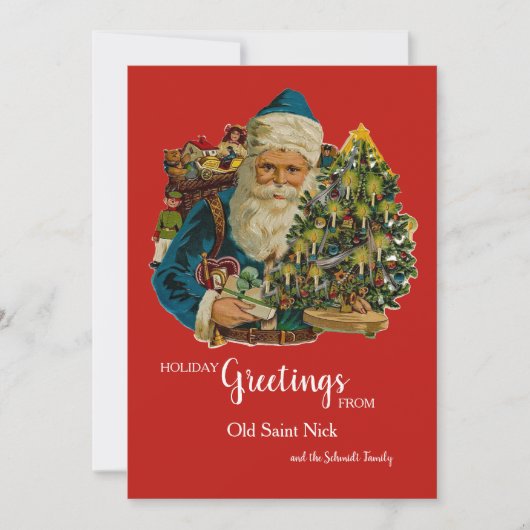 Old Saint Nick Grußkarte Feiertagskarte (Vorderseite)