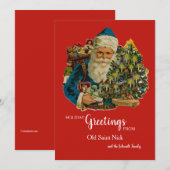Old Saint Nick Grußkarte Feiertagskarte (Vorne/Hinten)