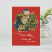 Old Saint Nick Grußkarte Feiertagskarte (Stehend Vorderseite)