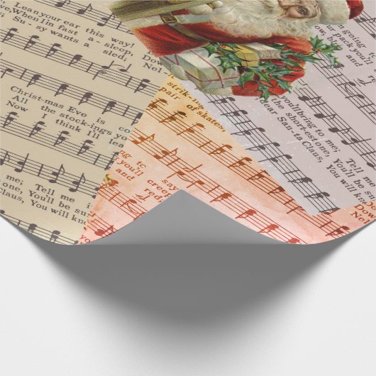 Old Saint Nick Sheet Music Wrapping Paper Geschenkpapier (Ecke)