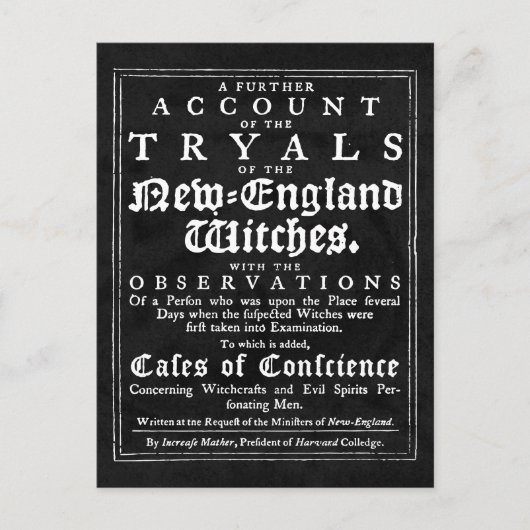 Old Salem Witch Trials Postcard Postkarte (Vorderseite)