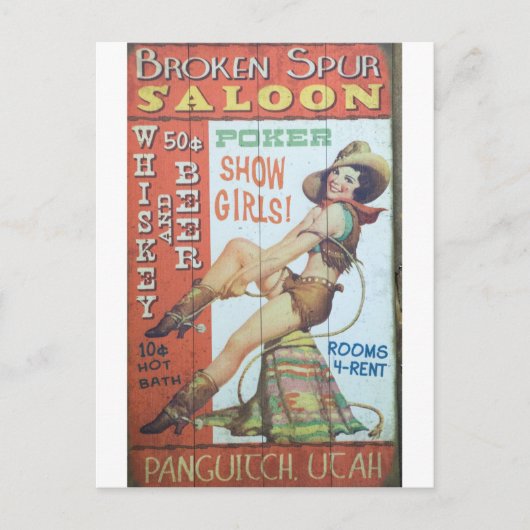 Old Saloon Sign Postkarte (Vorderseite)