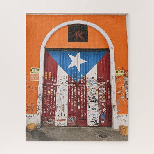 Old San Juan Puerto Rico Flag Street Art Door Puzzle (Vertikal)