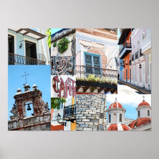 Old San Juan, Puerto Rico - Foto Collage Poster (Vorne)