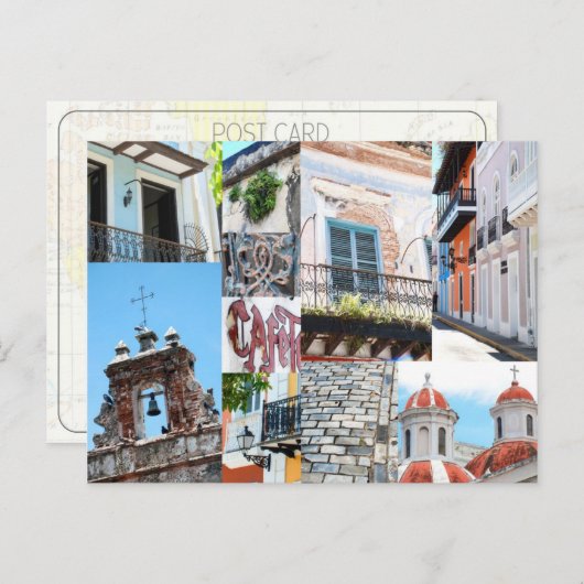 Old San Juan, Puerto Rico - Postkarte FotoCollage (Vorne/Hinten)