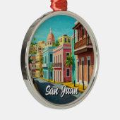 Old San Juan Puerto Rico Reisen Ornament Aus Metall (Rechts)