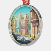 Old San Juan Puerto Rico Reisen Ornament Aus Metall (Links)