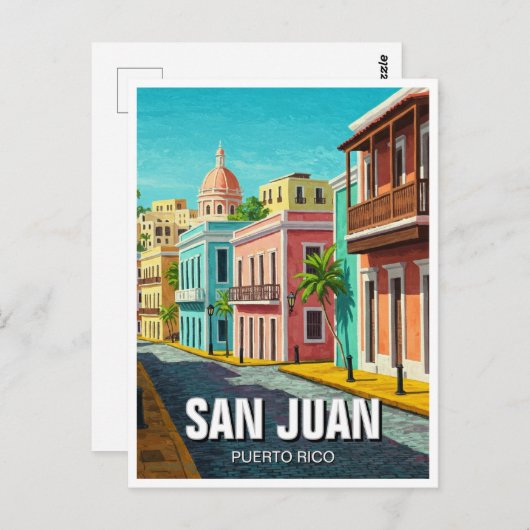 Old San Juan Puerto Rico Reisen Postkarte (Vorne/Hinten)