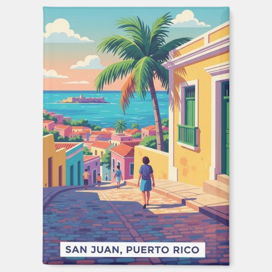 Old San Juan Puerto Rico Travel Magnet (Vorderseite)