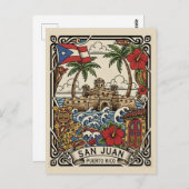 Old San Juan Puerto Rico Travel Postkarte (Vorne/Hinten)