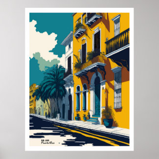Old San Juan Street Poster