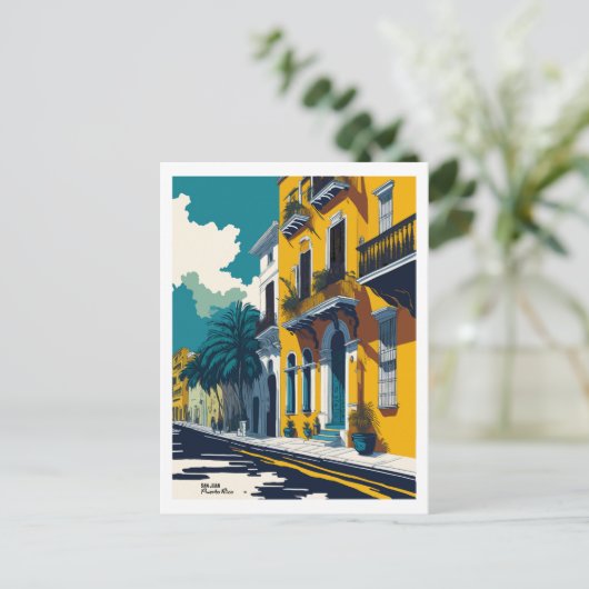 Old San Juan Street Postkarte (Stehend Vorderseite)