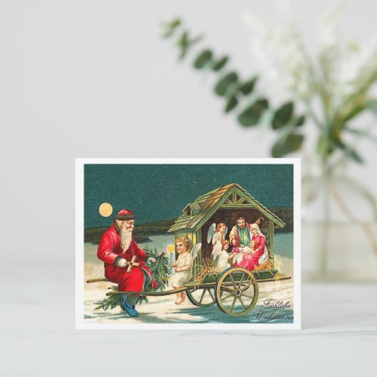 Old Santa Claus with Jesus, Religious Postkarte (Stehend Vorderseite)